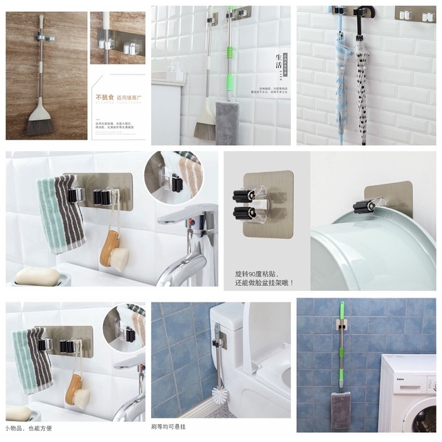 Móc đỡ kệ dán tường hai mặt trong suốt chịu lực chắc chắn không có gờ cho nhà bếp/phòng tắm chất lượng cao