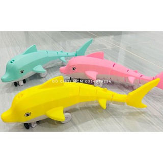 [CÓ ĐÈN NHẠC] Đồ chơi cá heo chạy pin hát baby shark dành cho bé thích xe mô hình