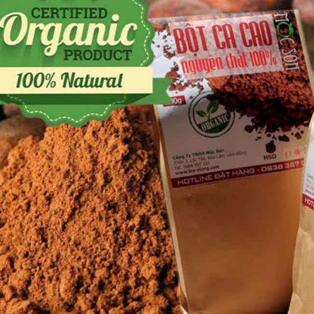 500g Bột Ca Cao Nguyên Chất Organic Mộc Sơn