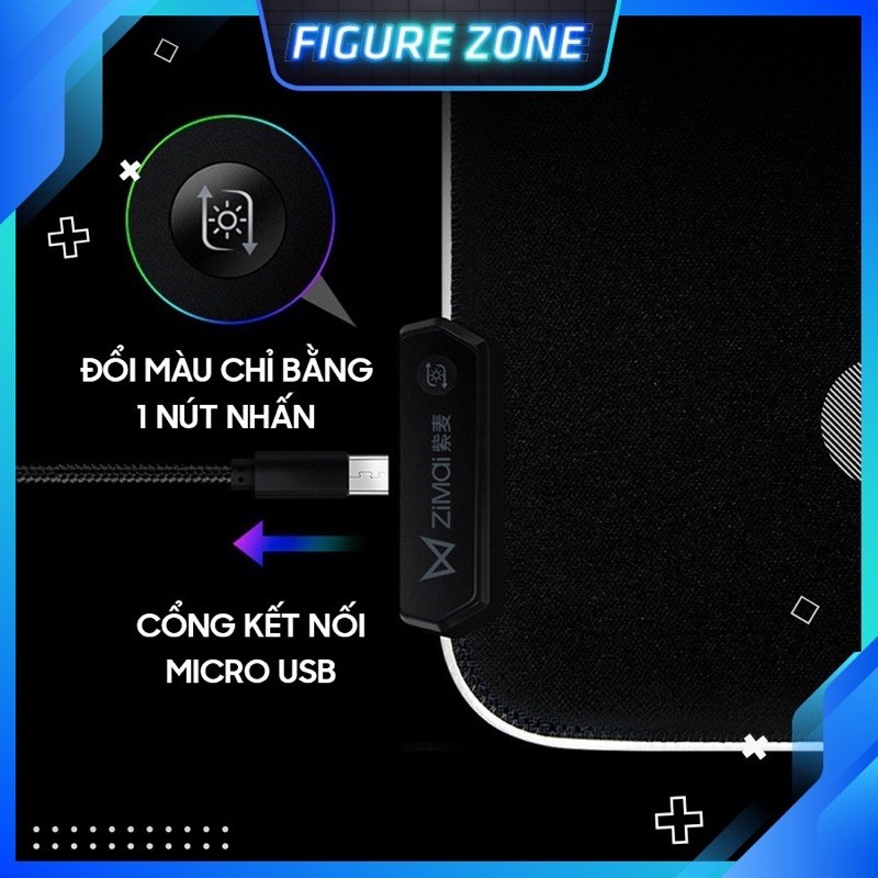 Miếng lót chuột cỡ lớn, pad chuột chơi game LED RGB 2022 chống trượt siêu bền siêu đẹp