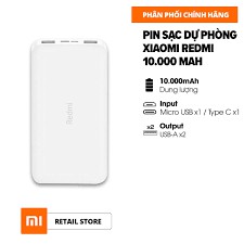 chính hãng Pin Sạc dự phòng Xiaomi Redmi 10.000 mah (BH 1 đổi 1 poogroup)