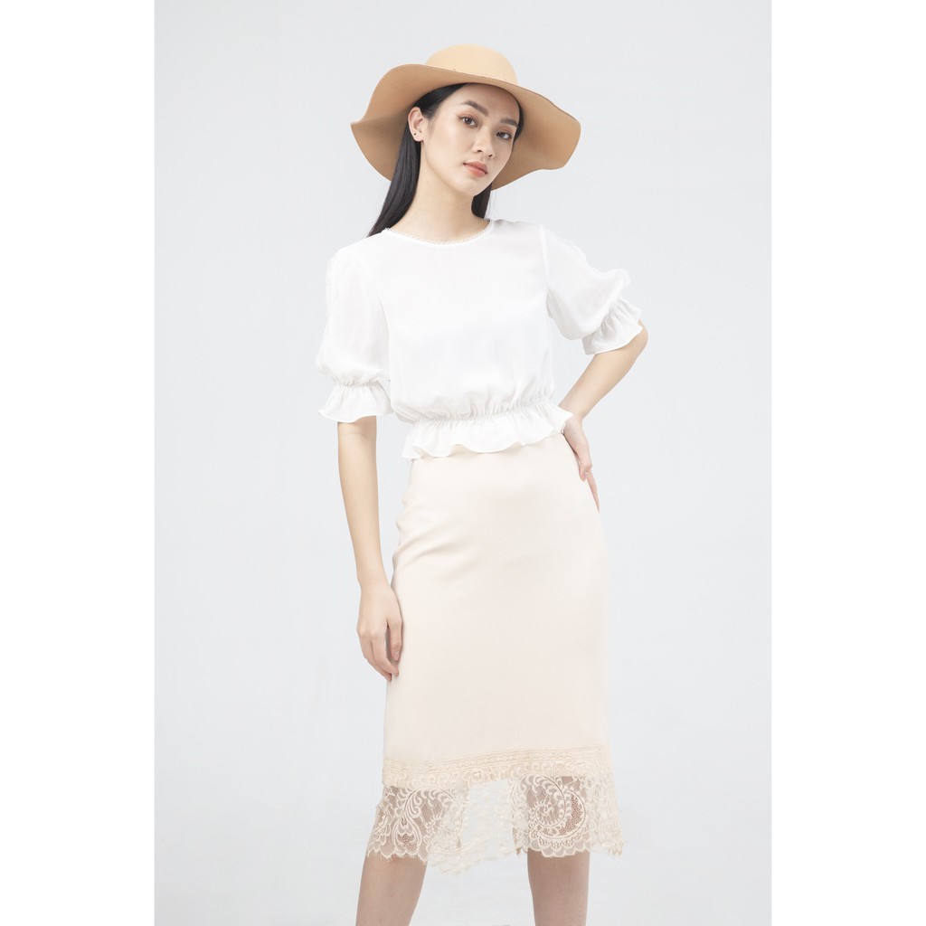 Chân Váy 2 lớp phối ren gấu IVY moda MS 31M5002 | BigBuy360 - bigbuy360.vn