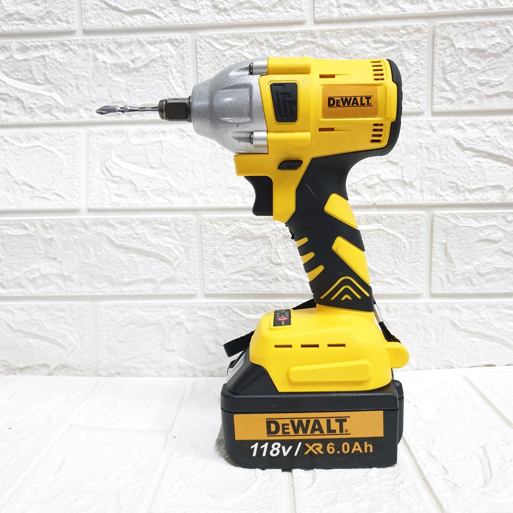 Máy Siết Bu Lông, Máy Vặn Vít DEWALT 198Vf - 2 Pin - Không Chổi Than Đầu rỗng Bắn vít Khoan - Tặng 5 đầu khẩu