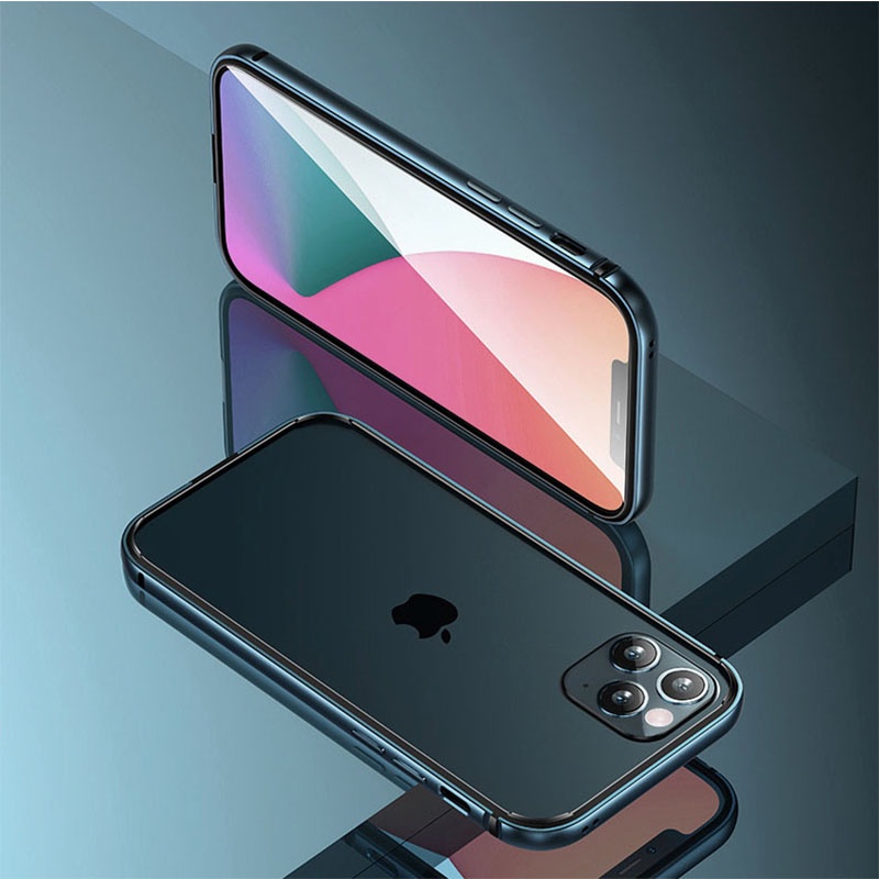 Ốp điện thoại silicon khung kim loại chống sốc dành cho iPhone 11 12 13 Pro Max XS MAX XR X 12 13 7 Plus 8 8Plus 7Plus Ốp lưng