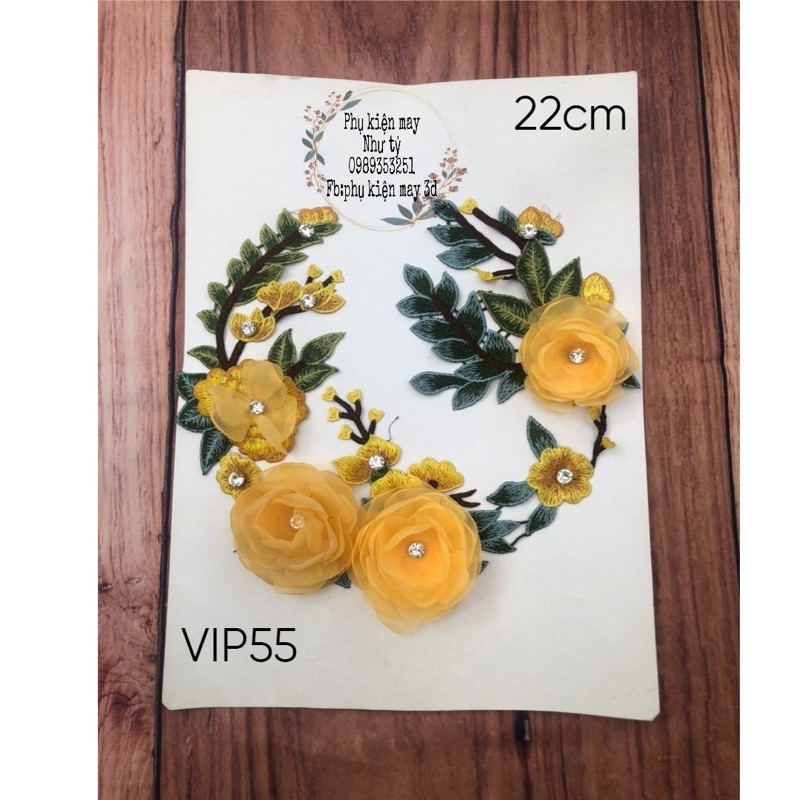 tấm hoa thêu kèm hoa von 22cm