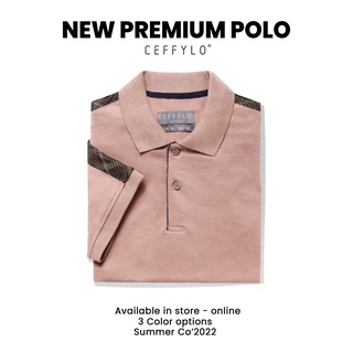 Áo Polo Cộc Tay Vai Phối Kẻ Nâu, Vải Cotton Mềm Mịn, Thấm Hút Mồ Hôi - CEFFYLO