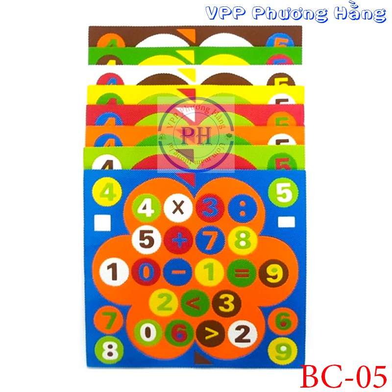 Bảng số bằng xốp hình bông hoa cho bé làm quen với chữ số và phép toán