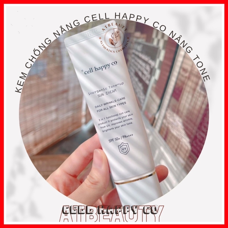 Kem chống nắng Cell Happy Co nâng tone da trắng hồng số 1 Hàn Quốc