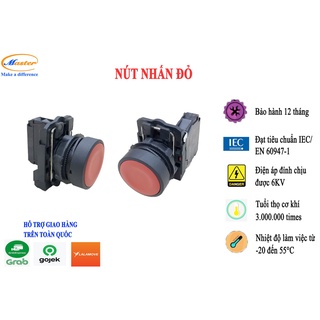Nút Nhấn Đỏ Master MT-PR-A102 - Thiết Bị Tủ Điện Công Nghiệp