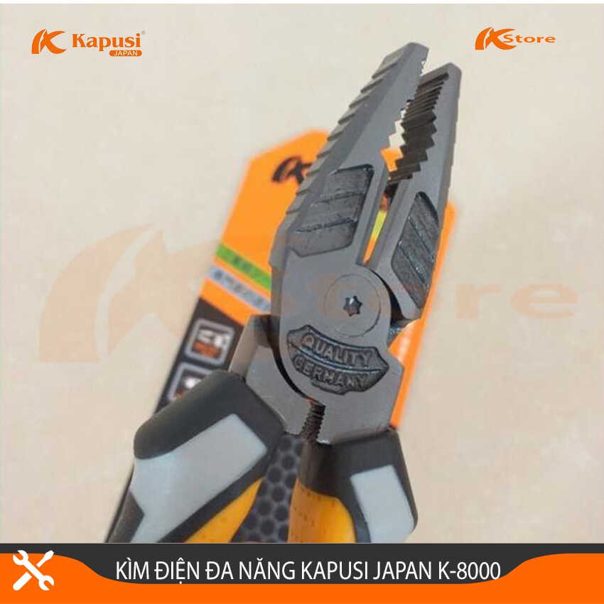 Kìm Điện Đa Năng Cao Cấp Kapusi Japan K-8000 8inch/205mm; Kìm Điện Công Nghiệp Kapusi JAPAN Thép Cao Cấp CR-V 8 inch (20