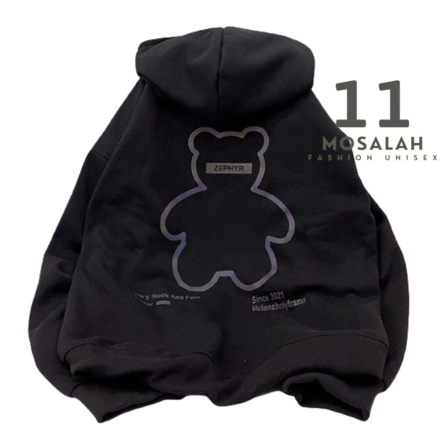 Áo hoodie gấu phản quang nam nữ bông form rộng cao cấp. mo2 | BigBuy360 - bigbuy360.vn