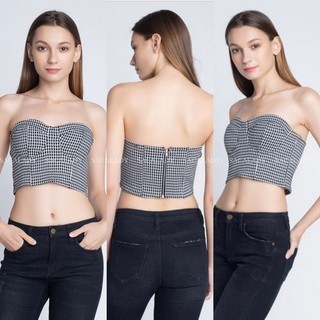 Áo Ống BLASHE Cúp Ngực Caro Trắng Đen - 2262