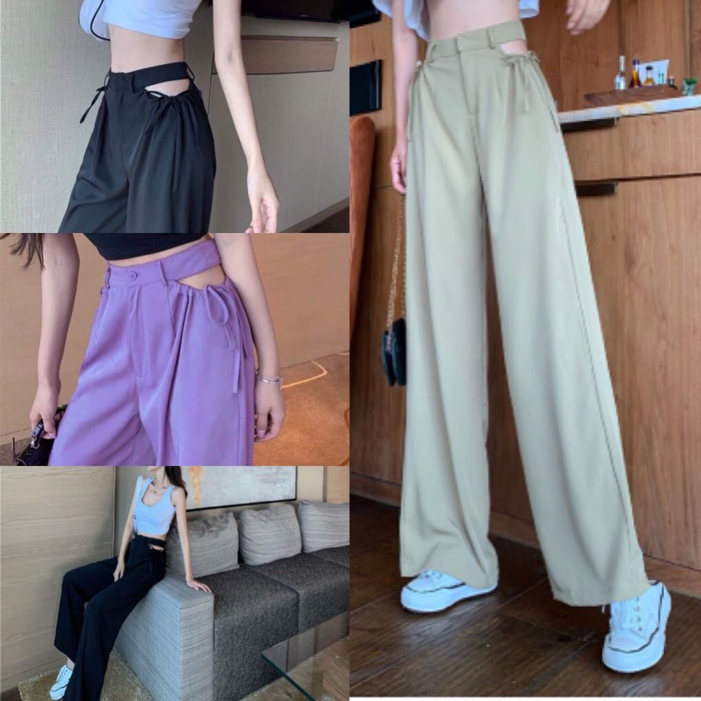 [ HÀNG LOẠI 1 ] Quần ống rộng dáng xuông cut eo mẫu mới dài 100cm | BigBuy360 - bigbuy360.vn