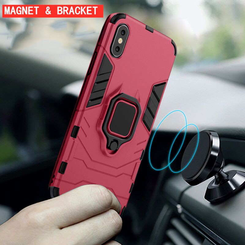 Samsung Galaxy J6 J4 plus 2018 Prime Phone Case Magnetic Ring Stand Casing Hard Protective Cover