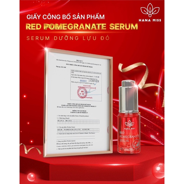 (Tặng 9 mặt nạ) BỘ 3 COMBO DƯỠNG DA HOÀN HẢO [Hana Miss] Serum lựu đỏ,kem sakura,bột rửa mặt linh Chi | BigBuy360 - bigbuy360.vn