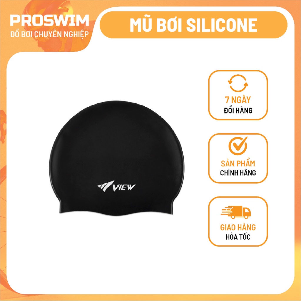 Mũ Bơi Silicone View - Màu Đen
