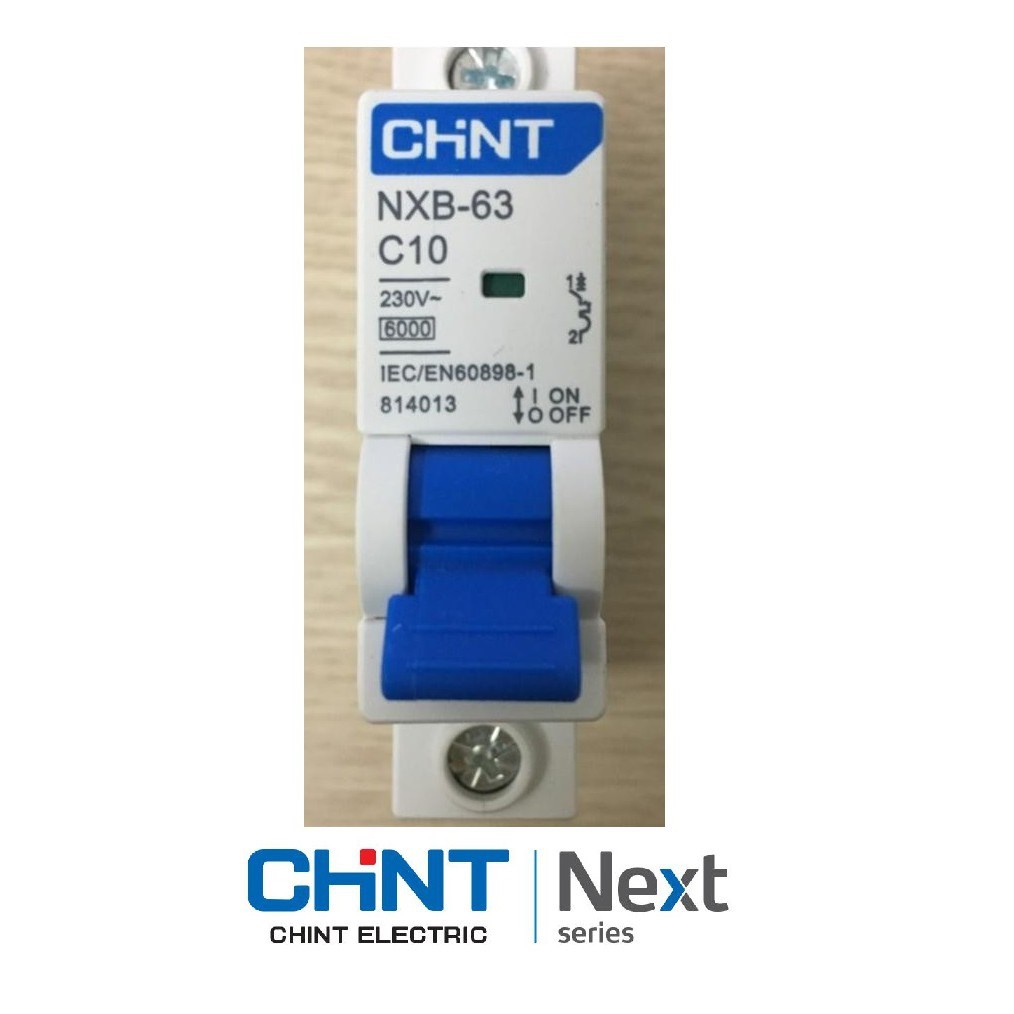 Cầu dao MCB NXB-63 1P 1A, 2A,6A, 10A, 16A, 25A, 32A, 40A, 50A, 63A, dòng cắt 6kA, Hãng CHINT (Hàng chính hãng xuất khẩu)