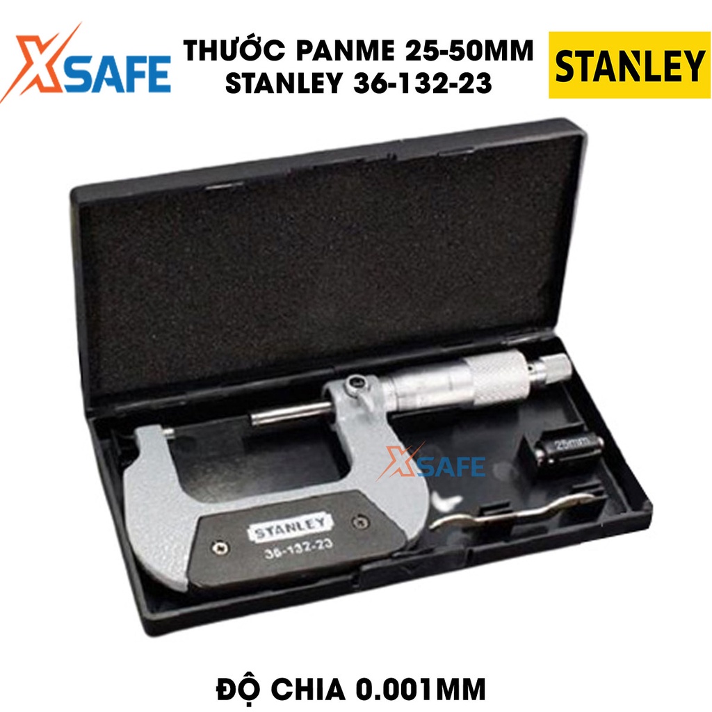 Thước panme STANLEY gia công nhôm cao cấp Thước đo Panme cơ vật liệu bền đẹp không bị gỉ sét, độ chia 0.001mm