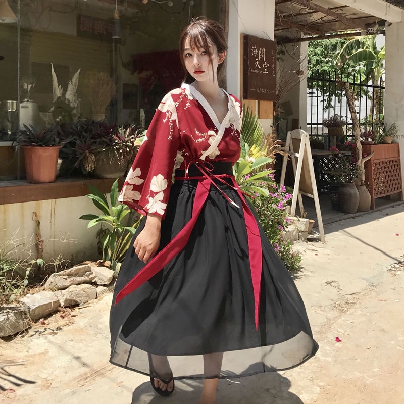 Chinese element jacket skirt daily Hanfu Republic of China students class service ancient style improved women's clothing costume Chinese style summer and autumn suit