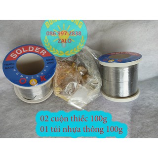 2 cuộn THIẾC HÀN LOẠI 100G kèm nhựa thông
