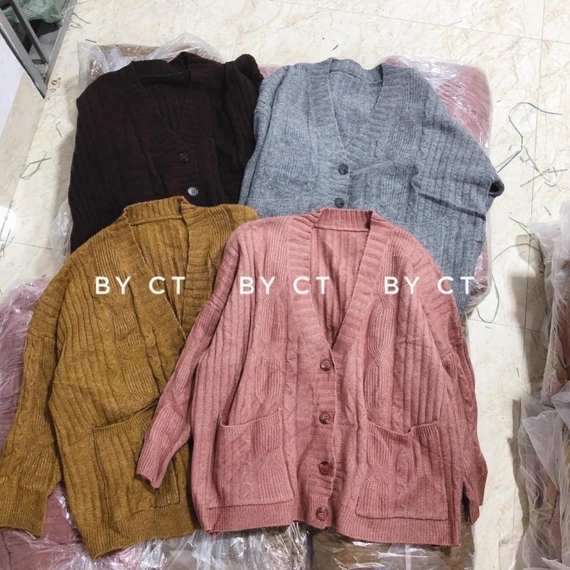Áo khoác len cardigan quảng châu hai túi vintage siêu đẹp