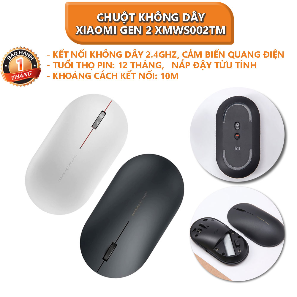 Chuột không dây Xiaomi gen 2 XMWS002TM - Bảo hành 1 tháng