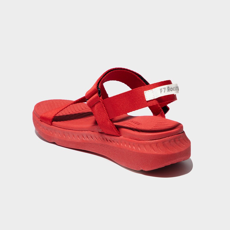 Giày Sandals Nam Nữ Unisex Shondo F7 Racing Đế Đỏ Phối Trắng Quai Đỏ F7R6262