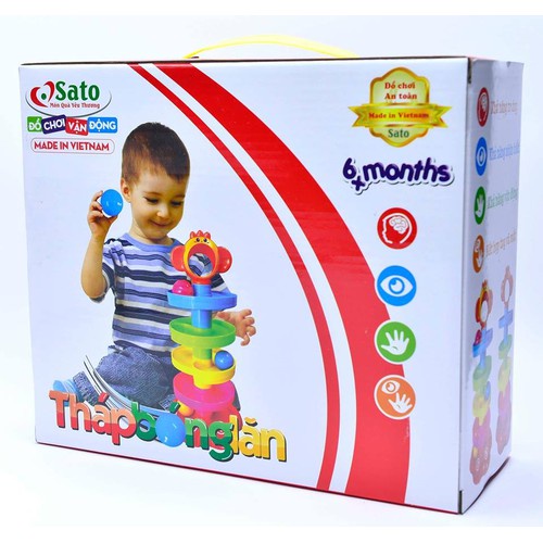 Tháp Bóng Lăn  Cho Bé Khám Phá Màu Sắc Âm Thanh Vui Nhộn
