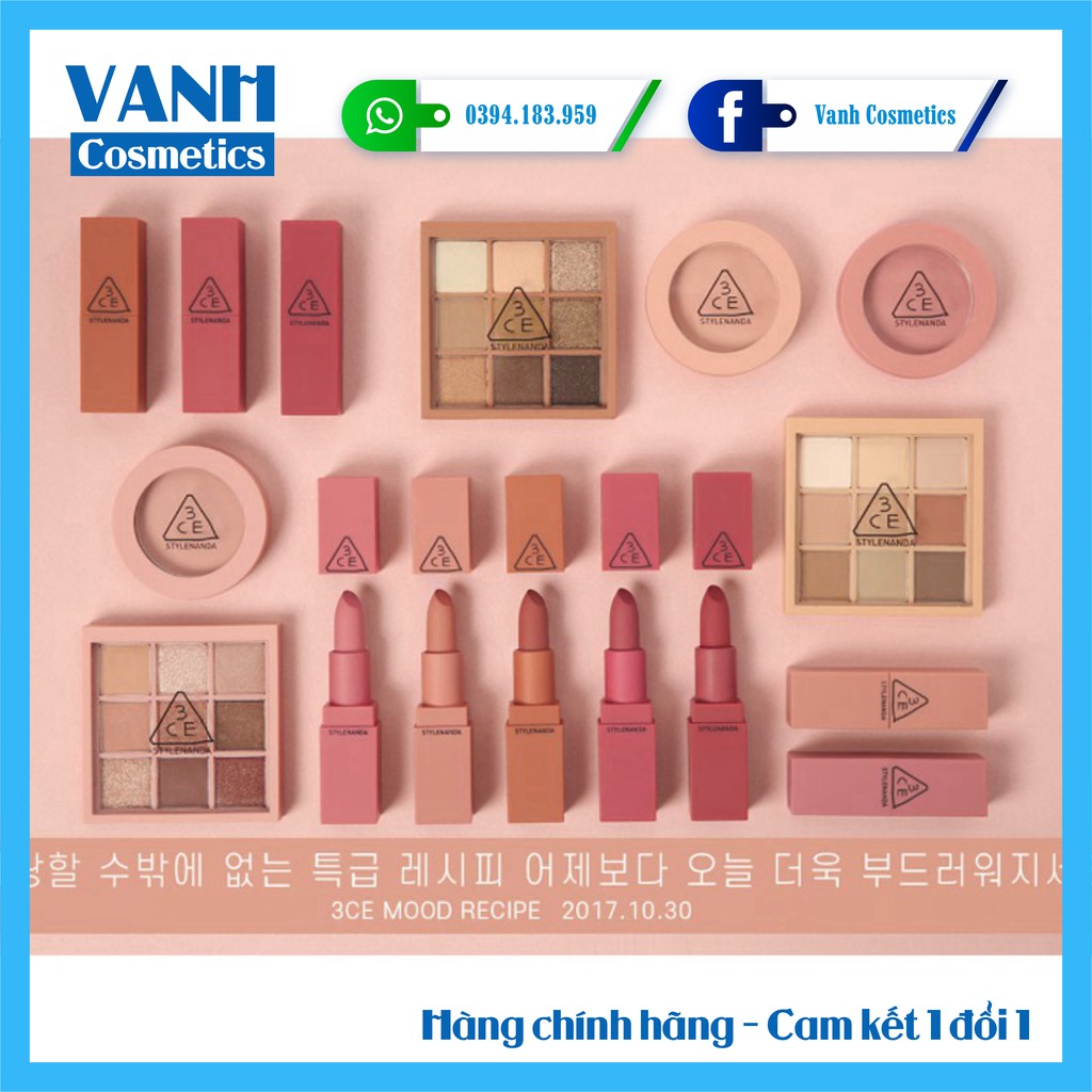 Son lì 3CE Mood Recipe 2017 ver 2.0 - Vanh Cosmetics