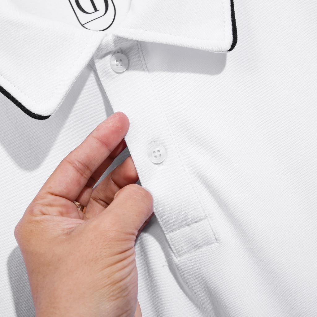 Áo Thun Nam  Polo  Cotton Mát Mịn, Thiết Kế Trắng Sang Trọng, Trắng