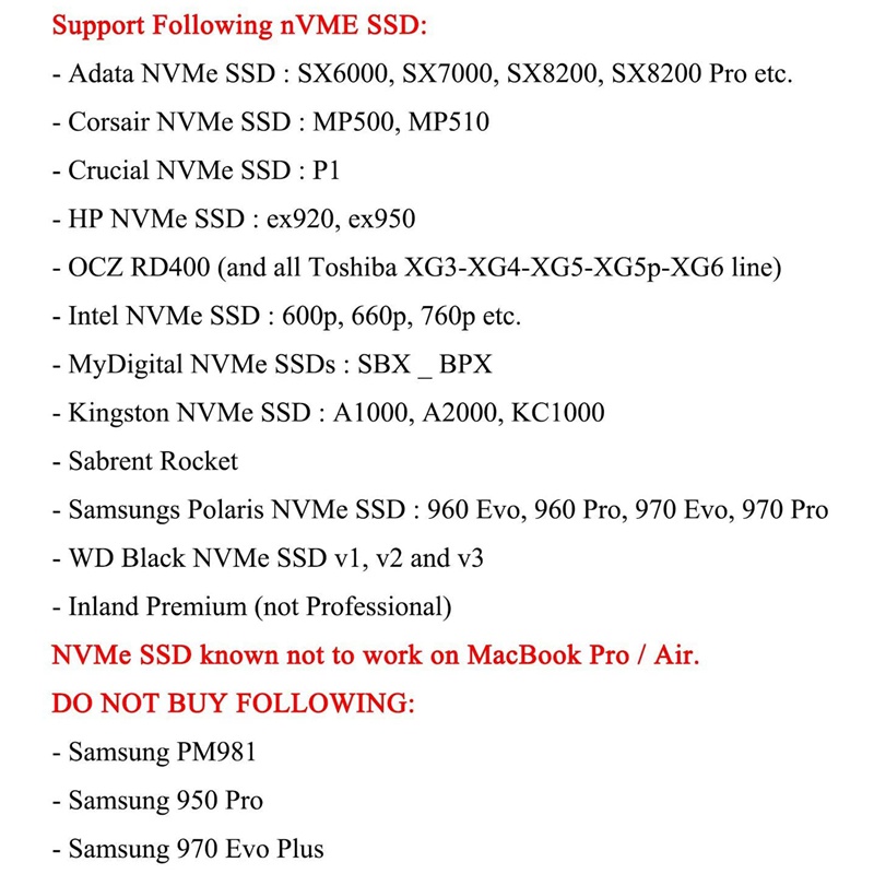 Bộ Chuyển Đổi Nâng Cấp M.2 Nvme Cho Macbook Air Pro Retina Mid 2013-2017 Ahci Ssd | WebRaoVat - webraovat.net.vn