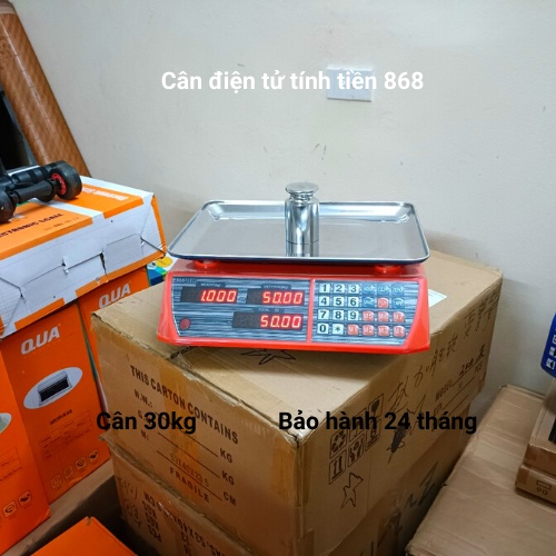 cân tính tiền điện tử (868) mặt cân được làm bằng inox dày sáng bóng ( bảo hành 2 năm )