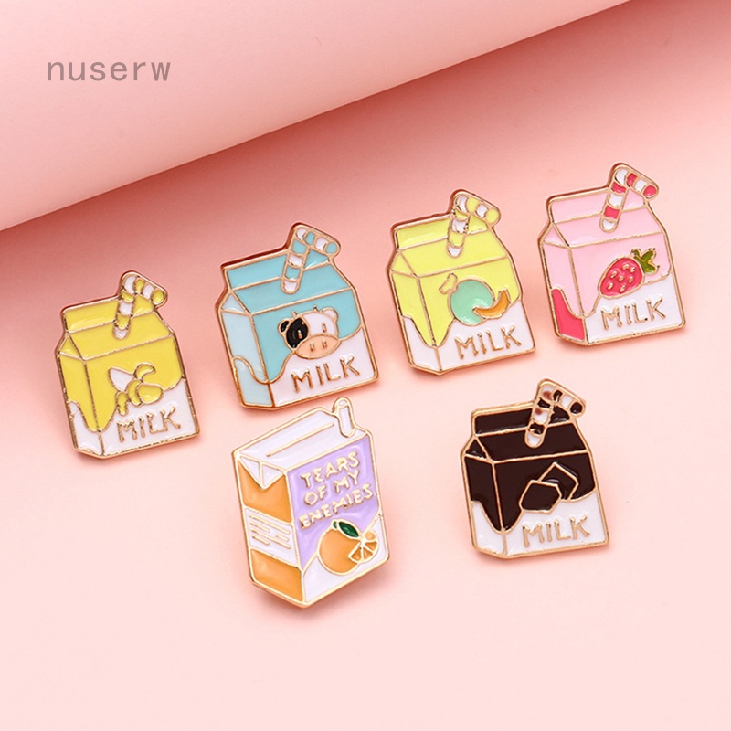 Huy hiệu cài áo hình sữa chua/nước chanh sáng tạo