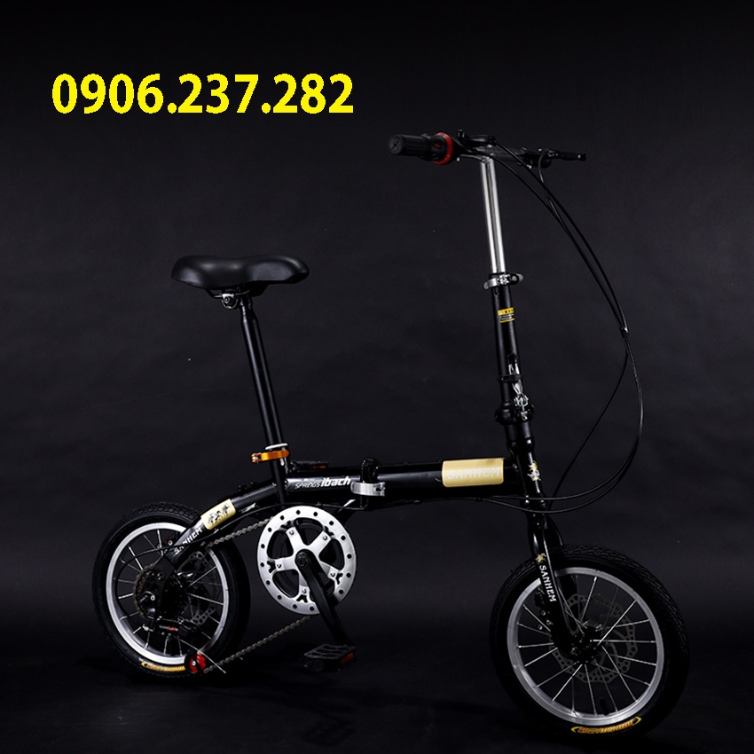 Xe đạp gấp gọn sanhema bản 2 phanh đĩa cao cấp- xe đạp địa hình 16inch - ảnh sản phẩm 4