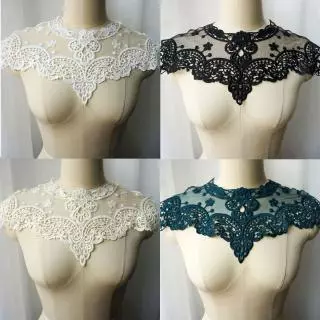 Thêu Ren Cổ Cổ May Đính Áo Cưới Váy Cô Dâu Vải Thủ Công DIY