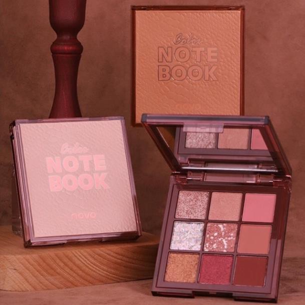 NOVO - Bảng phấn mắt 9 màu Notebook tone hồng cam đào trendy | BigBuy360 - bigbuy360.vn