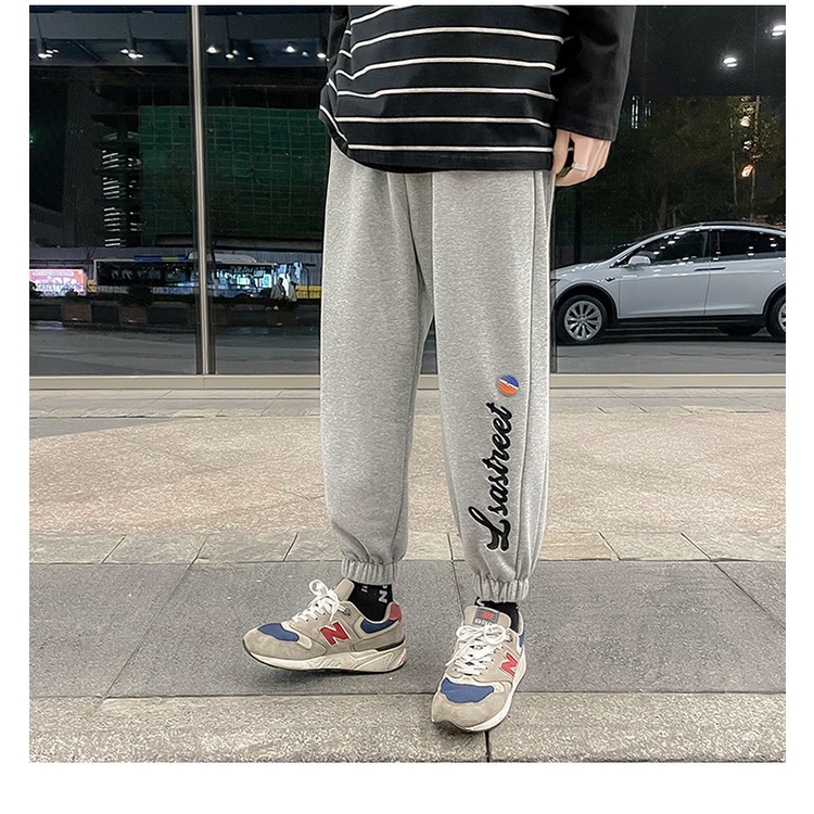 Quần Jogger Thể Thao Màu Đen Dáng Rộng Lưng Thun Co Giãn Phối Dây Rút size M-8XL Phong Cách Hàn Quốc Cho Nam Giới
