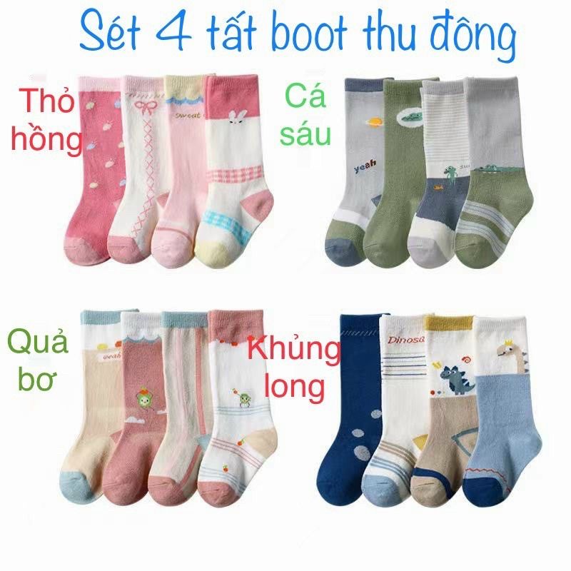 Set 4 đôi tất boot siêu đẹp cho bé