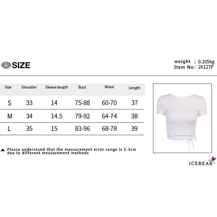 Áo Thun Tay Ngắn Cổ Tròn Thiết Kế Dây Đan Chéo Lưng Quyến Rũ