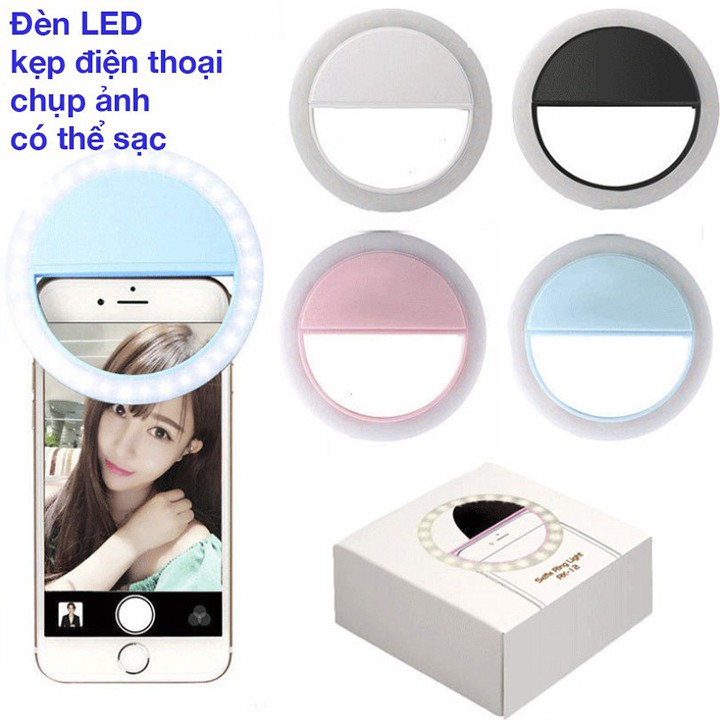 Đèn selfie hỗ trợ chụp ảnh cực đẹp,Đèn vòng LED GOOJODOQ có kẹp hỗ trợ chụp ảnh selfie cho điện thoại Educase