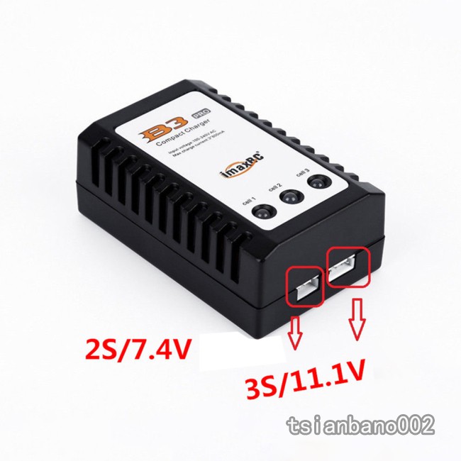 Bộ Sạc Pin Lithium B3 Lipo 10w 2s-3s 7.4v 11.1v Pro