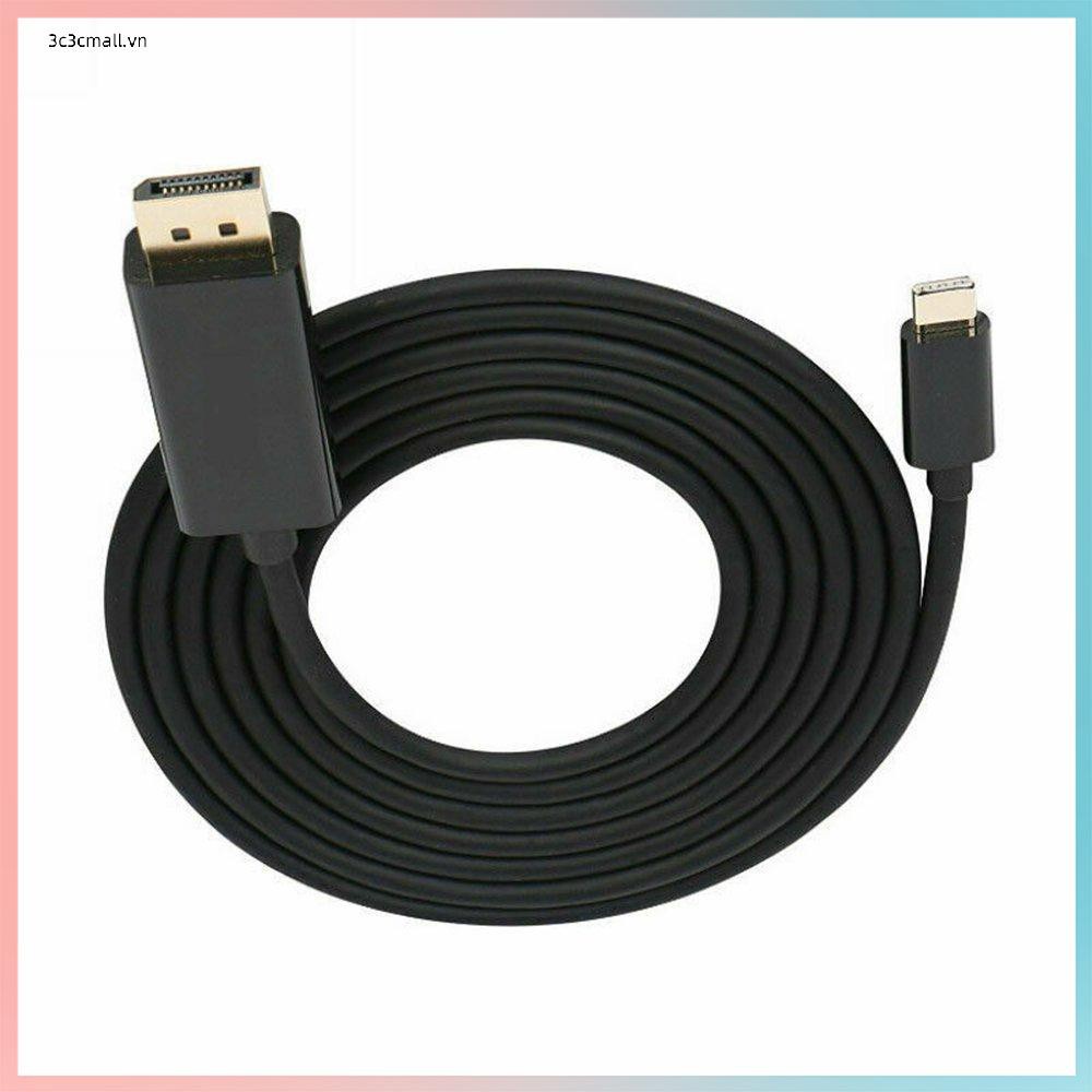 ✨chất lượng cao✨ Displayport USB C USB 3.1 Type C to DisplayPort DP Male Cable Adapter 4K@60Hz 1.8m Black Charger Cord Cable