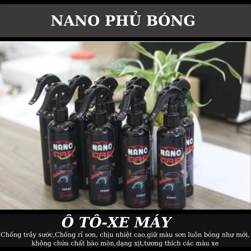 Phủ Bóng Xe Nano Ô tô- Xe Máy Chống Bụi Bẫm Đọng Nước Trên Thân Xe