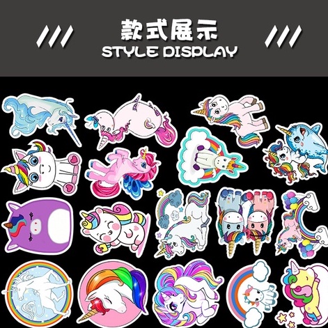 Bộ 50/25/10 Miếng Dán Chống Thấm Nước Hình Kỳ Lân Hoạt Hình Trang Trí Đa Năng
