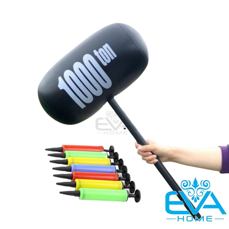 Đồ Chơi Bơm Hơi Búa Tạ Đen Lớn 1000 Ton Big Size Vui Nhộn Kèm Bơm Large Inflatable Hammer 1000Ton With Pump