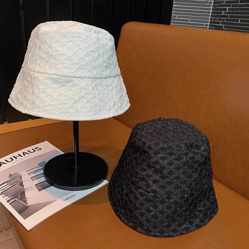 Nón Bucket Vành Cụp Ulzzang Vintage, Mũ Tai Bèo Vải Seersucker Tạo Hình Nhăn Chống Nắng Hàn Quốc - Iclassy_shoes