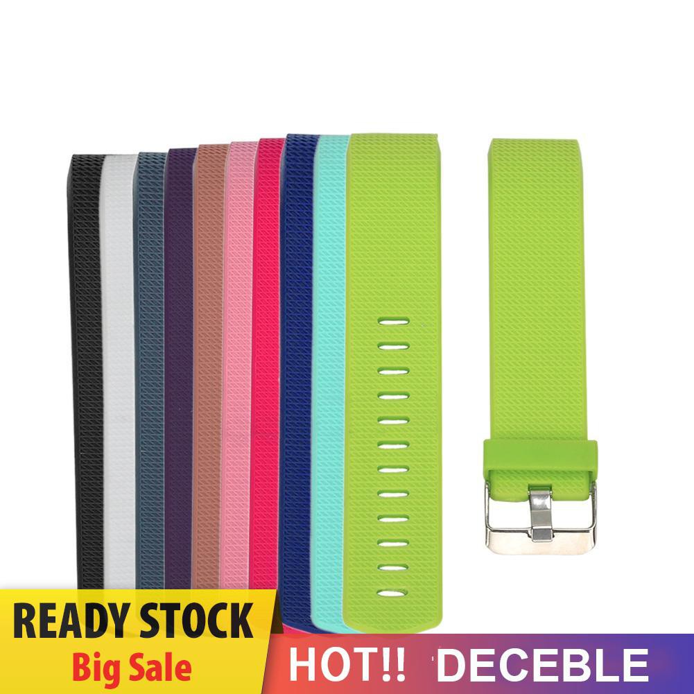 Deceble S Size Silicone Watchband Strap Replacement for Fitbit Charge 2 Smart Watch