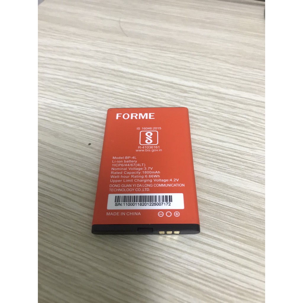 Pin Forme L6, L6P, U30 - Model pin: BP-4L, dung lượng pin 1800mAh (Chân pin vuông)