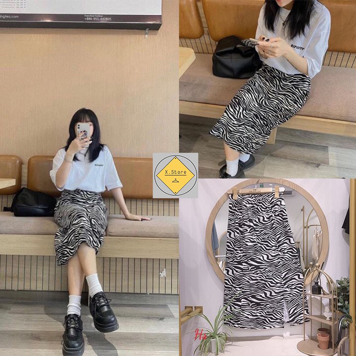 Set Bộ Áo Thun + Chân Váy Ngựa Vằn RIP Unisex X.store Có Ảnh Thật + Đánh Giá
