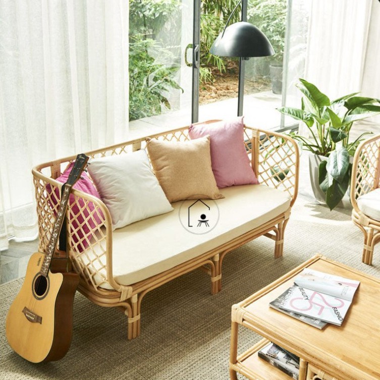 Sofa mây tặng kèm gối và đệm do Phương Nam